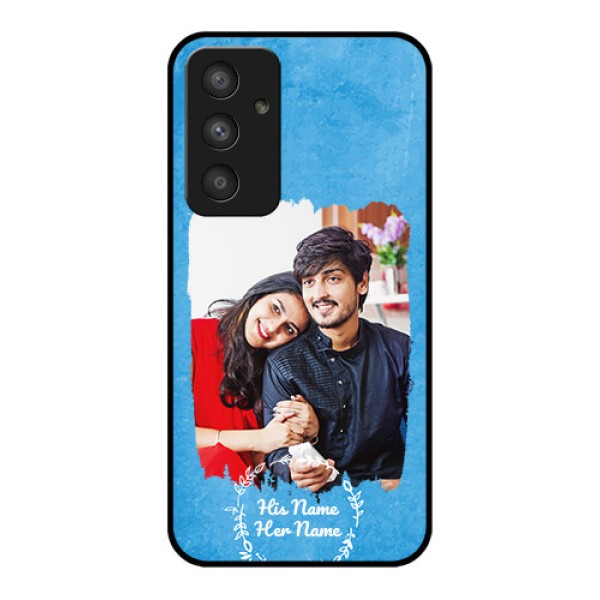 Galaxy A54 5G Custom Glass Phone Case - Blue Color Vintage Design Galaxy A54 5G Custom Glass Phone Case - Blue Color Vintage Design