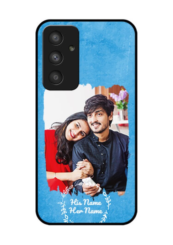 Galaxy A54 5G Custom Glass Phone Case - Blue Color Vintage Design