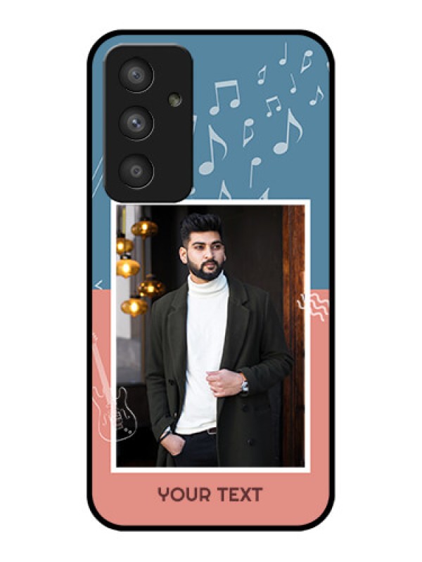 Custom Galaxy A54 5G Photo Printing on Glass Case - with Color Musical Note Design