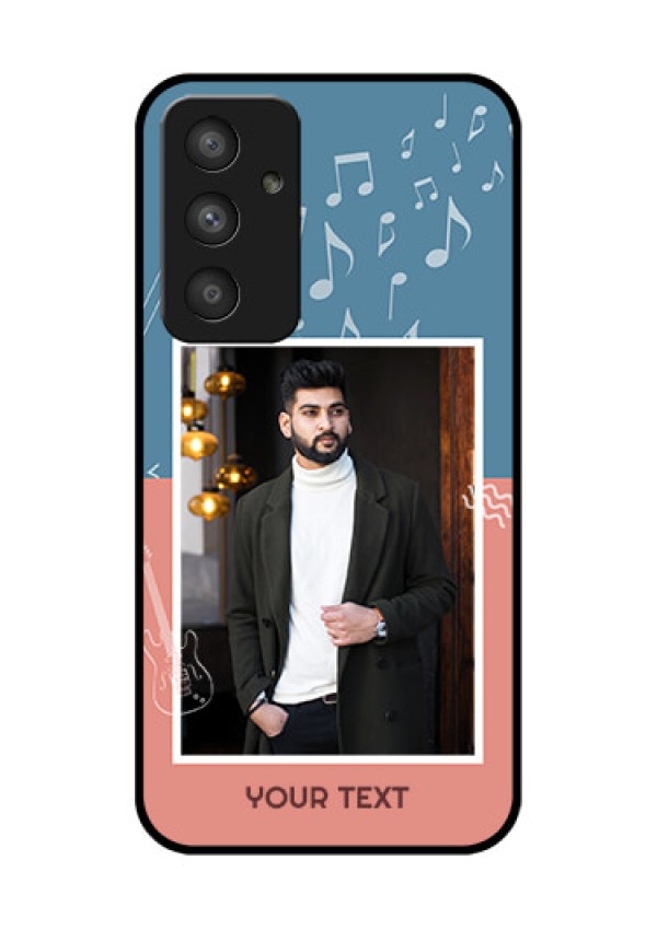 Galaxy A54 5G Photo Printing on Glass Case - with Color Musical Note Design