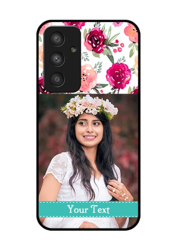 Galaxy A54 5G Custom Glass Phone Case - Watercolor Floral Design