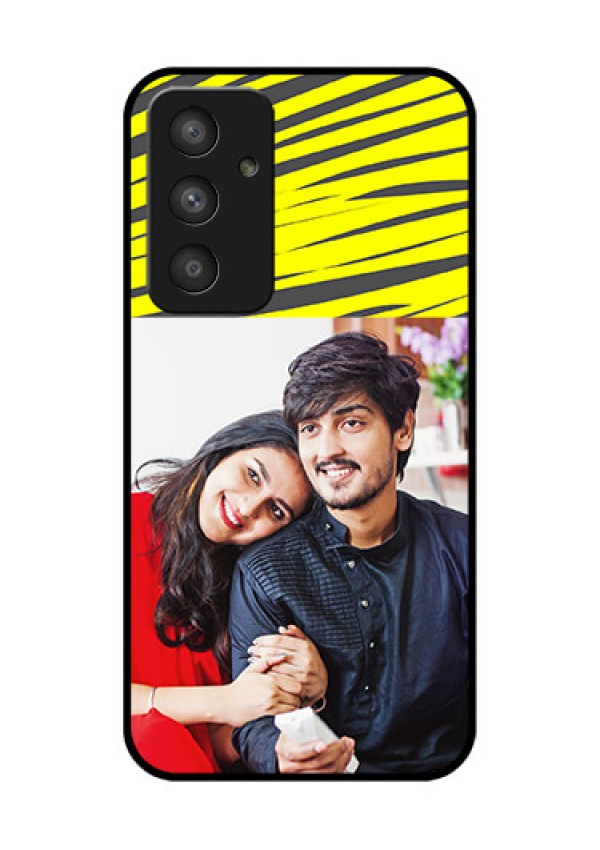 Galaxy A54 5G Photo Printing on Glass Case - Yellow Abstract Design