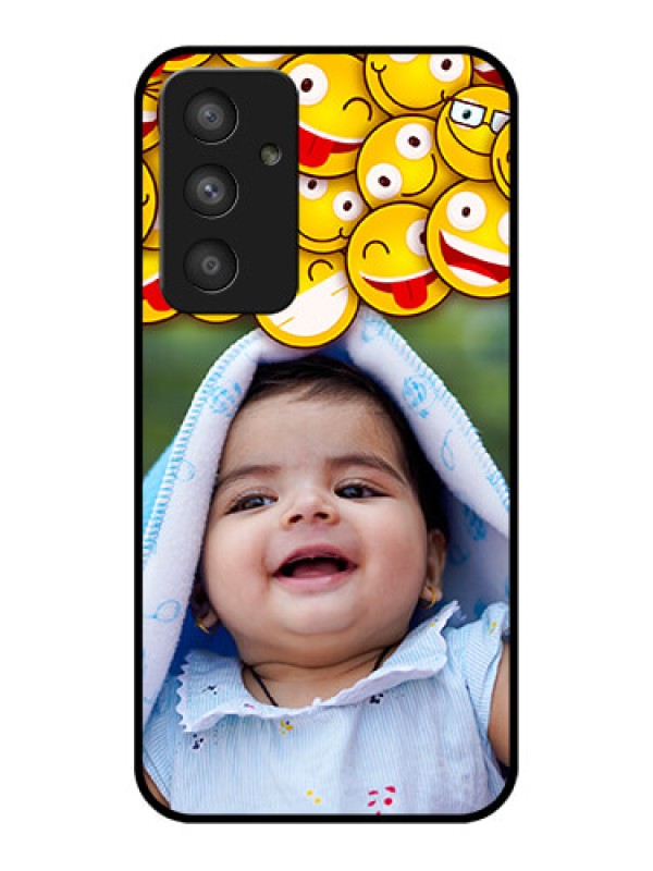 Custom Galaxy A54 5G Custom Glass Mobile Case - with Smiley Emoji Design