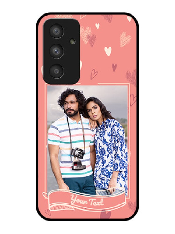 Custom Galaxy A54 5G Custom Glass Phone Case - Love doodle art Design