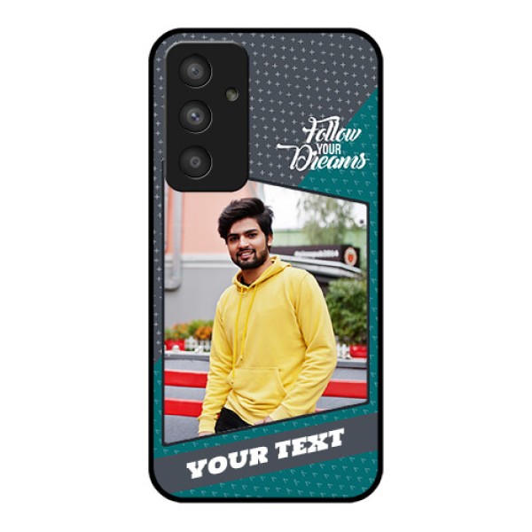Galaxy A54 5G Personalized Glass Phone Case - Background Pattern Design with Quote Galaxy A54 5G Personalized Glass Phone Case - Background Pattern Design with Quote