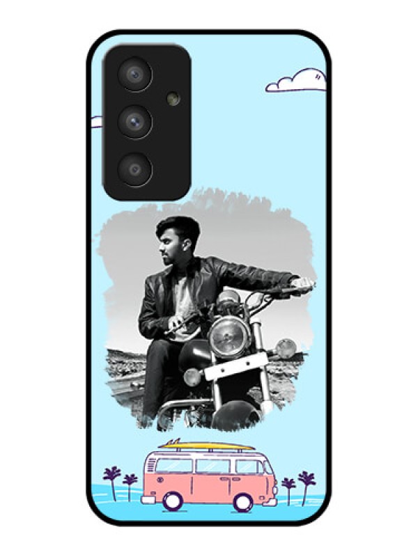 Custom Galaxy A54 5G Photo Printing on Glass Case - Travel & Adventure Design