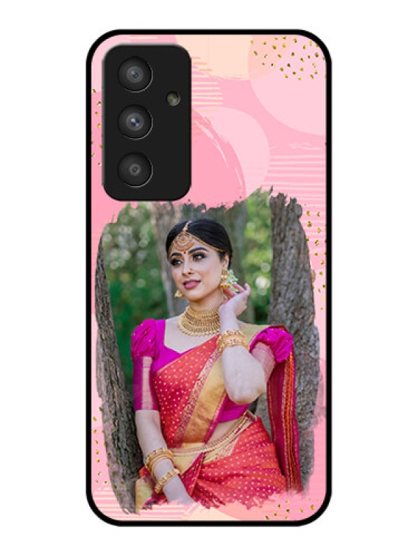 Custom Galaxy A54 5G Personalized Glass Phone Case - Gold Glitter Splash Design