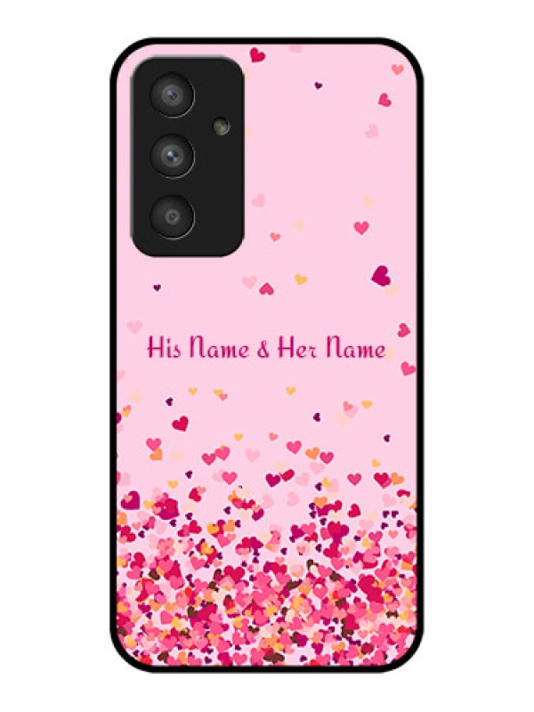 Custom Galaxy A54 5G Photo Printing on Glass Case - Floating Hearts Design