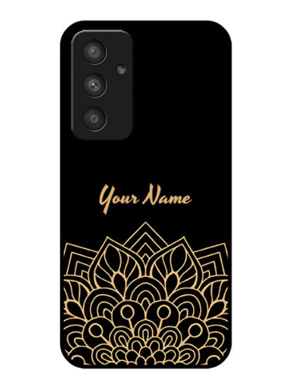 Custom Galaxy A54 5G Custom Glass Phone Case - Golden mandala Design