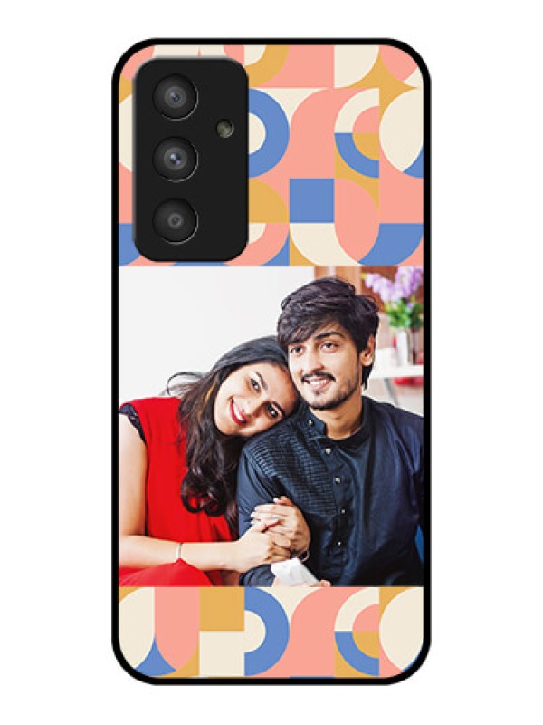 Custom Galaxy A54 5G Photo Printing on Glass Case - Semi-circle Maze Pattern Design