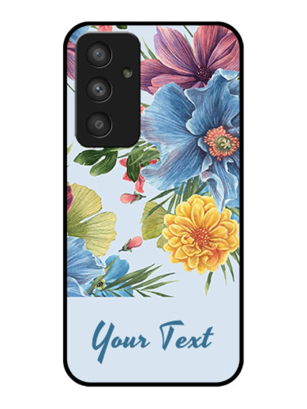 Custom Galaxy A54 5G Custom Glass Mobile Case - Stunning Watercolored Flowers Painting Design