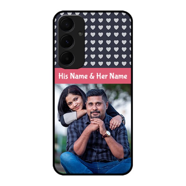 Samsung Galaxy A55 5G Custom Glass Phone Case - Love Symbols Design