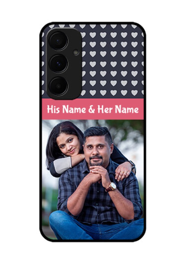 Samsung Galaxy A55 5G Custom Glass Phone Case - Love Symbols Design