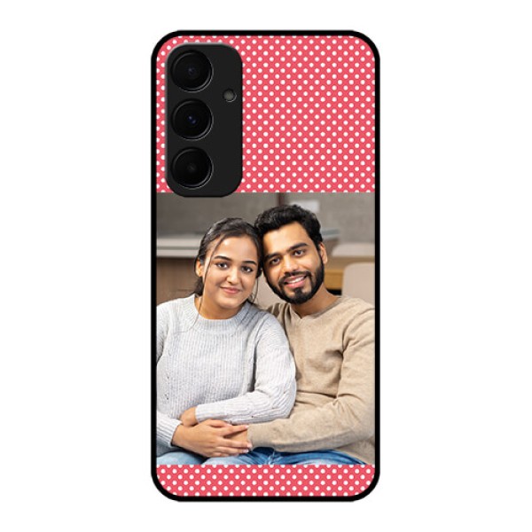 Samsung Galaxy A55 5G Custom Glass Phone Case - White Dotted Design