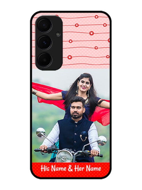 Custom Samsung Galaxy A55 5G Custom Glass Phone Case - Red Pattern Case Design