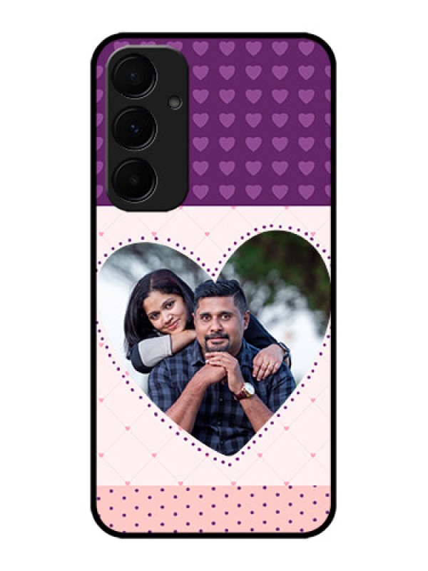 Custom Samsung Galaxy A55 5G Custom Glass Phone Case - Violet Love Dots Design