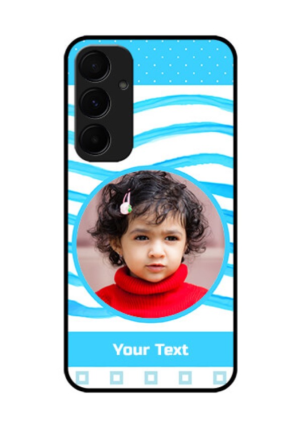 Samsung Galaxy A55 5G Custom Glass Phone Case - Simple Blue Case Design