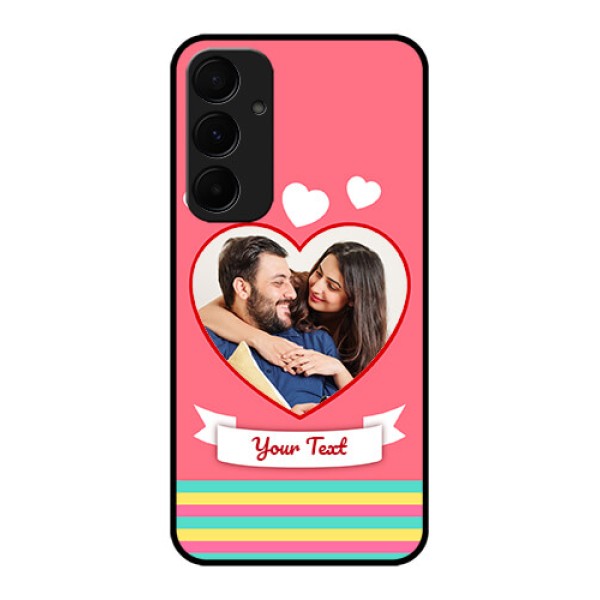 Samsung Galaxy A55 5G Custom Glass Phone Case - Love Shapes Doodle Design Samsung Galaxy A55 5G Custom Glass Phone Case - Love Shapes Doodle Design