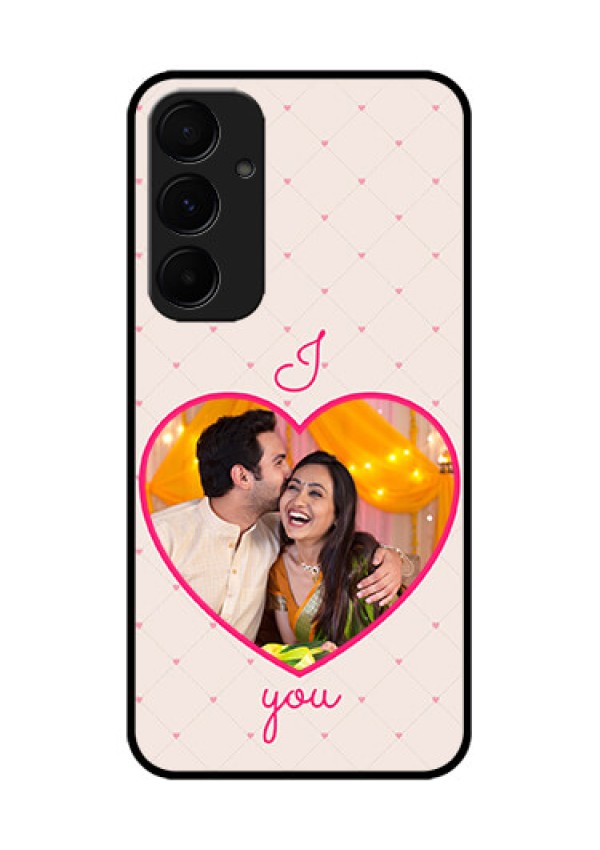 Samsung Galaxy A55 5G Custom Glass Phone Case - Heart Shape Design