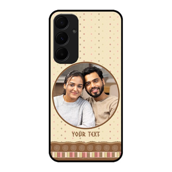 Samsung Galaxy A55 5G Custom Glass Phone Case - Brown Dotted Mobile Case Design Samsung Galaxy A55 5G Custom Glass Phone Case - Brown Dotted Mobile Case Design