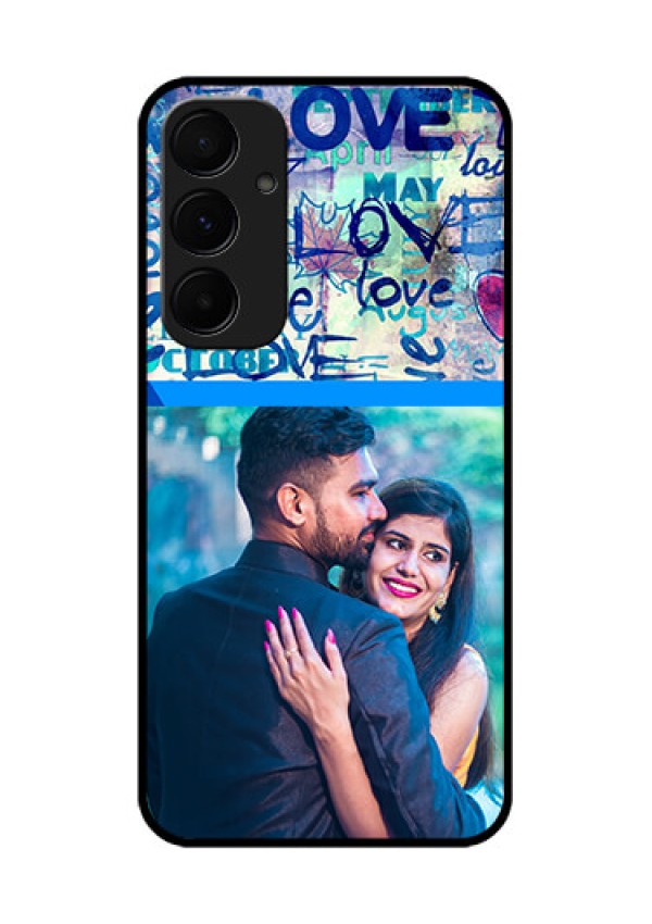 Samsung Galaxy A55 5G Custom Glass Phone Case - Colorful Love Design