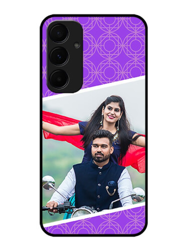 Custom Samsung Galaxy A55 5G Custom Glass Phone Case - Violet Color Pattern Design