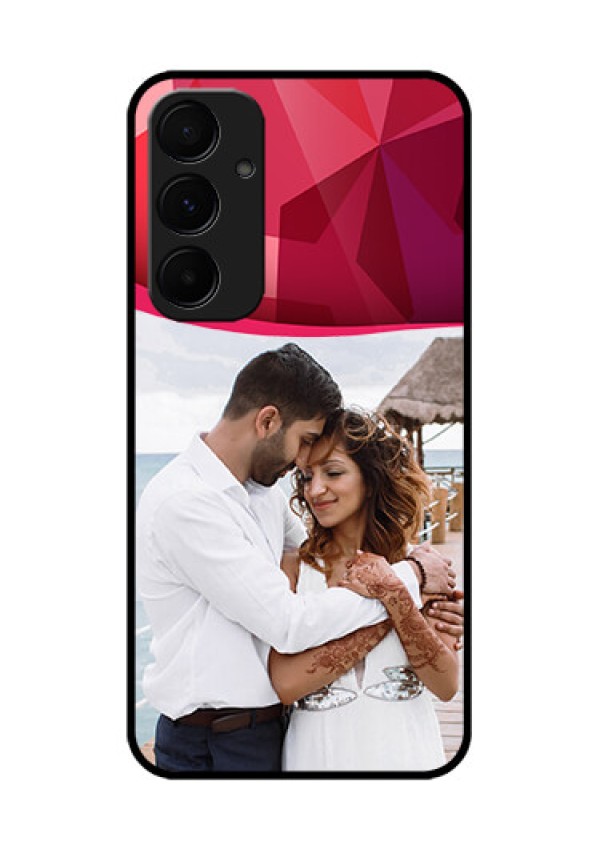 Samsung Galaxy A55 5G Custom Glass Phone Case - Red Abstract Design