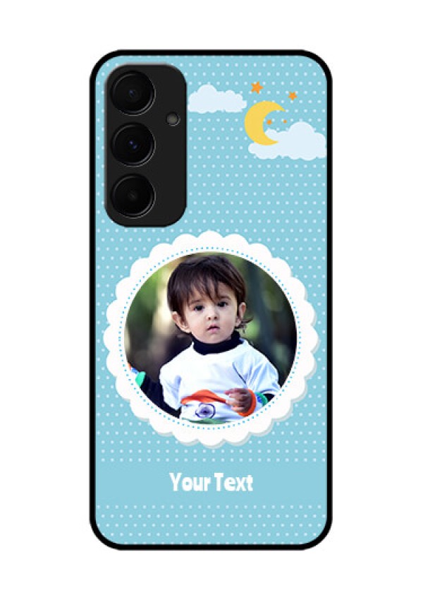 Samsung Galaxy A55 5G Custom Glass Phone Case - Violet Pattern Design