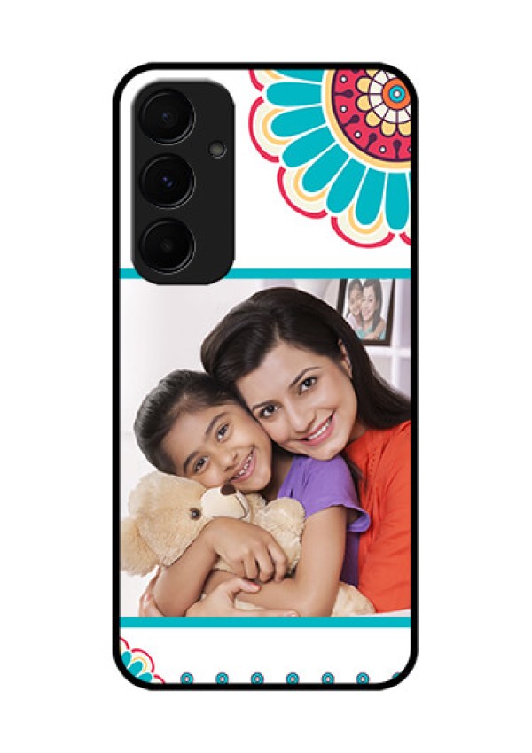 Samsung Galaxy A55 5G Custom Glass Phone Case - Flower Design