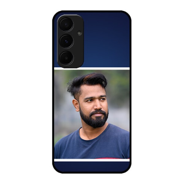 Samsung Galaxy A55 5G Custom Glass Phone Case - Simple Royal Blue Design Samsung Galaxy A55 5G Custom Glass Phone Case - Simple Royal Blue Design