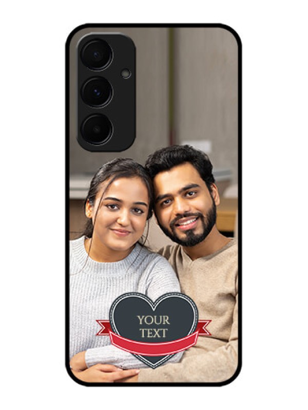 Custom Samsung Galaxy A55 5G Custom Glass Phone Case - Just Married Couple Design