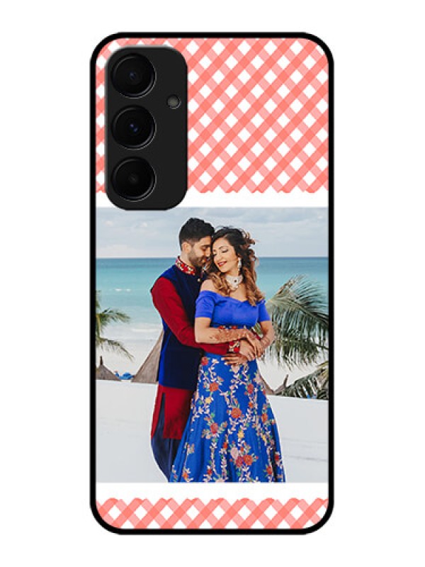 Custom Samsung Galaxy A55 5G Custom Glass Phone Case - Pink Pattern Design