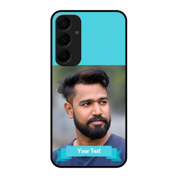 Samsung Galaxy A55 5G Custom Glass Phone Case - Blue Color Design Samsung Galaxy A55 5G Custom Glass Phone Case - Blue Color Design