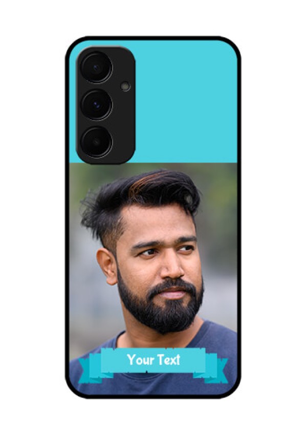 Samsung Galaxy A55 5G Custom Glass Phone Case - Blue Color Design