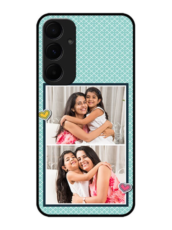 Custom Samsung Galaxy A55 5G Custom Glass Phone Case - 2 Image Holder With Pattern Design