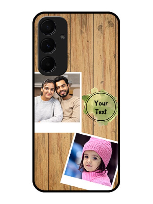 Custom Samsung Galaxy A55 5G Custom Glass Phone Case - Wooden Texture Design