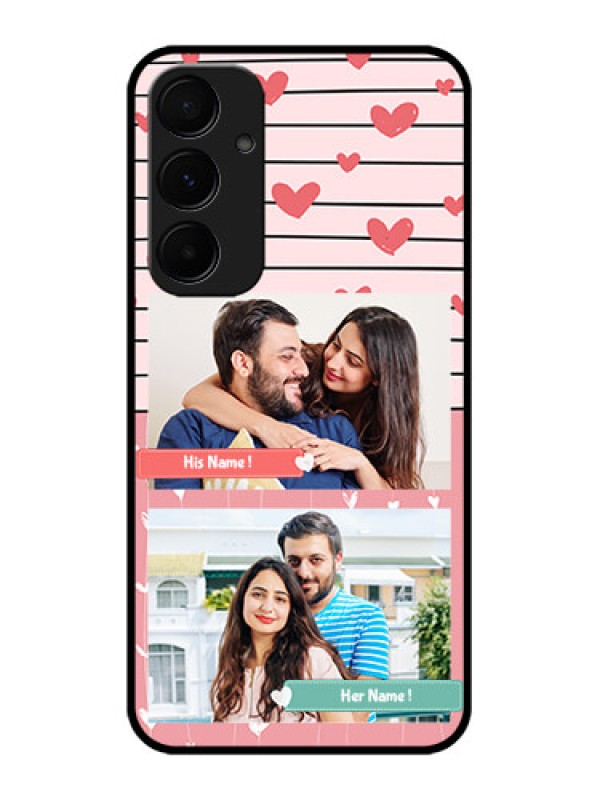 Custom Samsung Galaxy A55 5G Custom Glass Phone Case - Photo With Heart Design