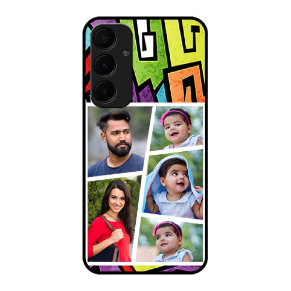 Samsung Galaxy A55 5G Custom Glass Phone Case - Graffiti Pattern Design Samsung Galaxy A55 5G Custom Glass Phone Case - Graffiti Pattern Design