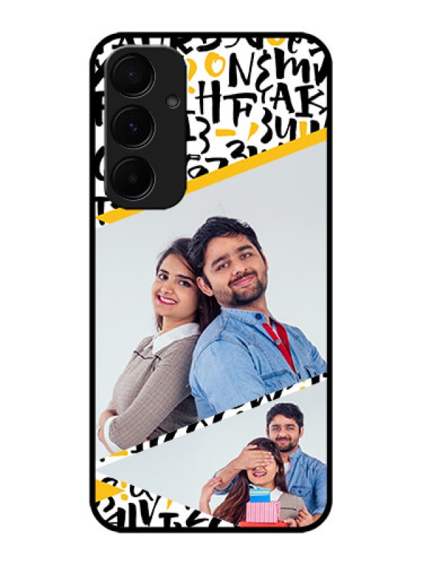 Custom Samsung Galaxy A55 5G Custom Glass Phone Case - Letters Pattern Design