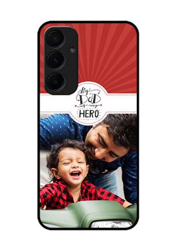 Samsung Galaxy A55 5G Custom Glass Phone Case - My Dad Hero Design