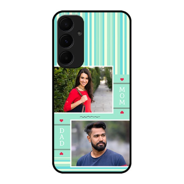 Samsung Galaxy A55 5G Custom Glass Phone Case - Mom & Dad Pic Design