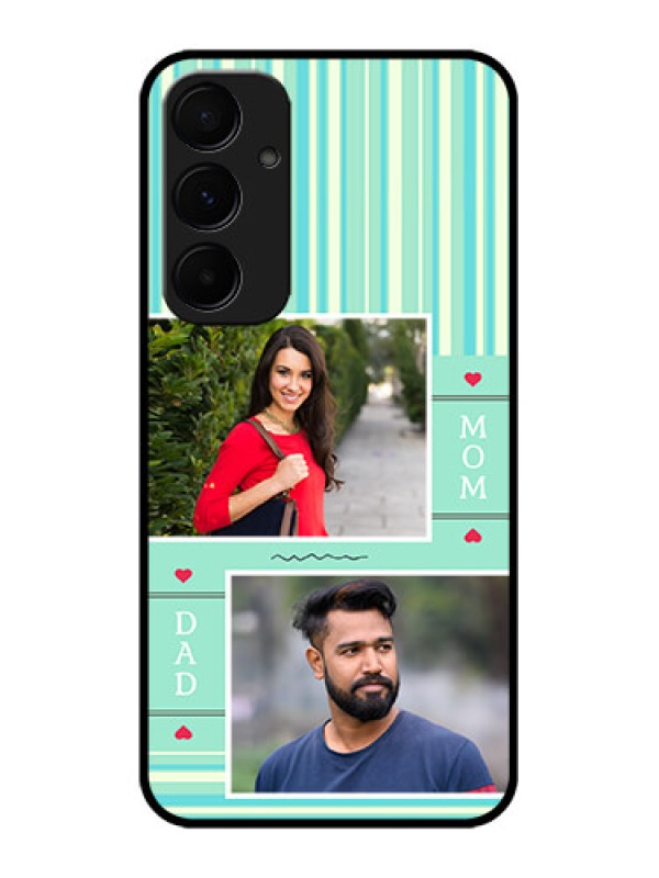 Custom Samsung Galaxy A55 5G Custom Glass Phone Case - Mom & Dad Pic Design