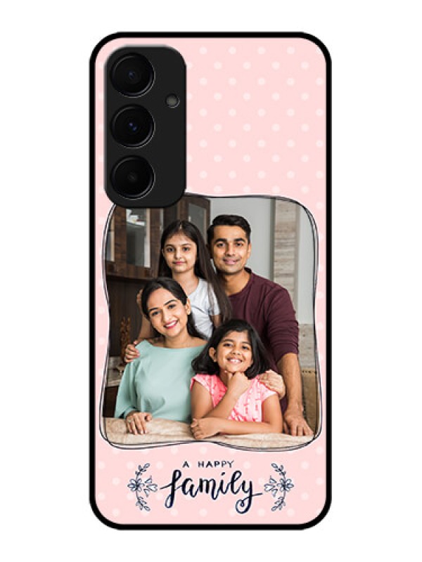 Custom Samsung Galaxy A55 5G Custom Glass Phone Case - Family With Dots Design