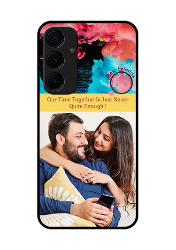 Samsung Galaxy A55 5G Custom Glass Phone Case - Quote With Acrylic Painting Design