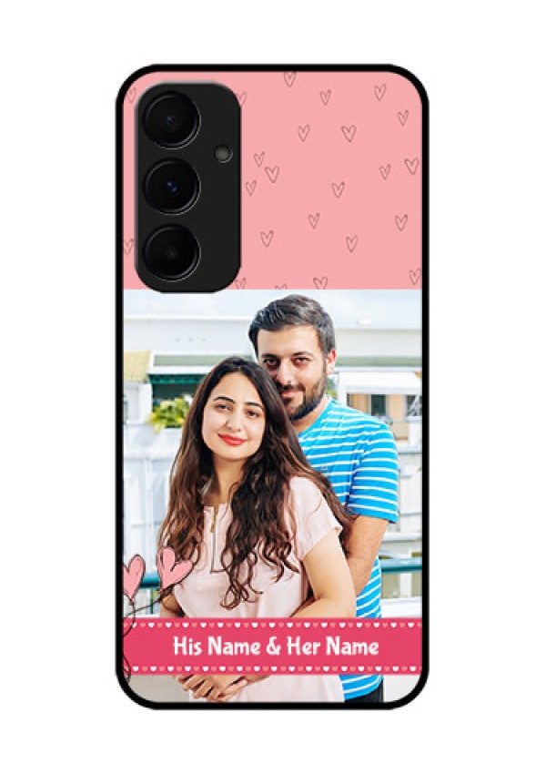 Samsung Galaxy A55 5G Custom Glass Phone Case - Love Design Peach Color