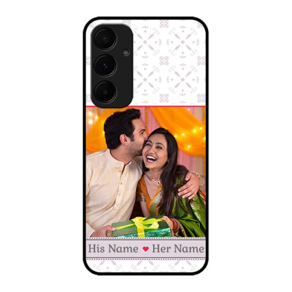 Samsung Galaxy A55 5G Custom Glass Phone Case - With Photo And Ethnic Design Samsung Galaxy A55 5G Custom Glass Phone Case - With Photo And Ethnic Design