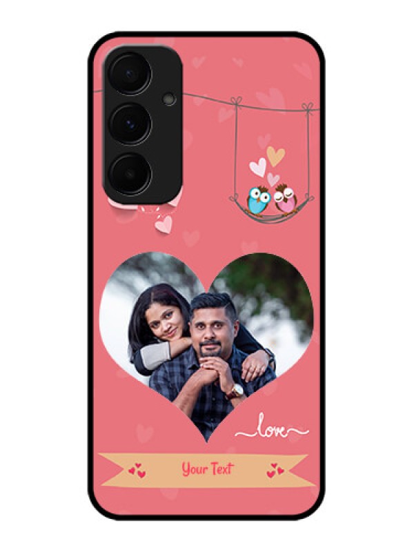 Custom Samsung Galaxy A55 5G Custom Glass Phone Case - Peach Color Love Design