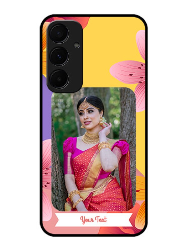 Custom Samsung Galaxy A55 5G Custom Glass Phone Case - 3 Image With Vintage Floral Design