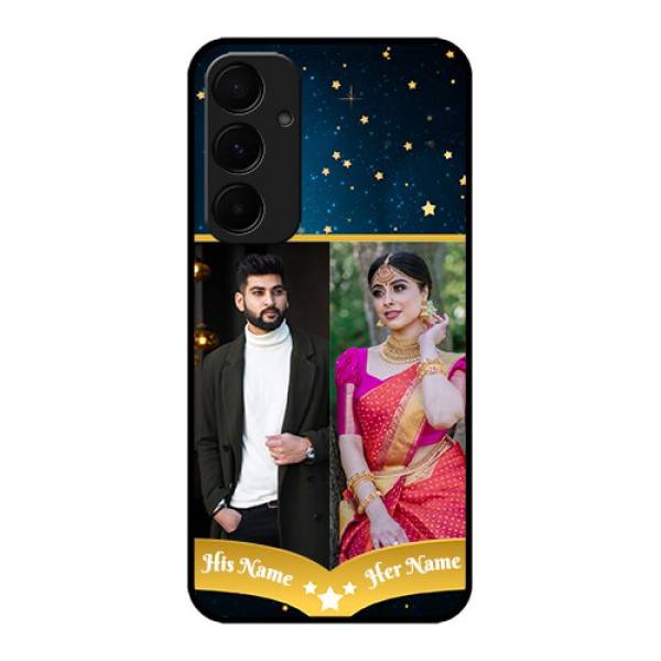 Samsung Galaxy A55 5G Custom Glass Phone Case - Galaxy Stars Backdrop Design Samsung Galaxy A55 5G Custom Glass Phone Case - Galaxy Stars Backdrop Design