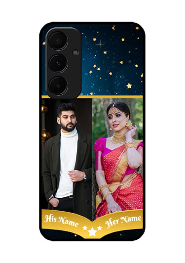 Samsung Galaxy A55 5G Custom Glass Phone Case - Galaxy Stars Backdrop Design